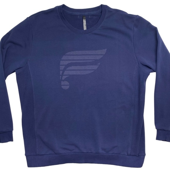 Fabletics Mens The Courtside Crew Navy Reflective Dot Logo French Terry Crew XXL - Picture 4 of 13